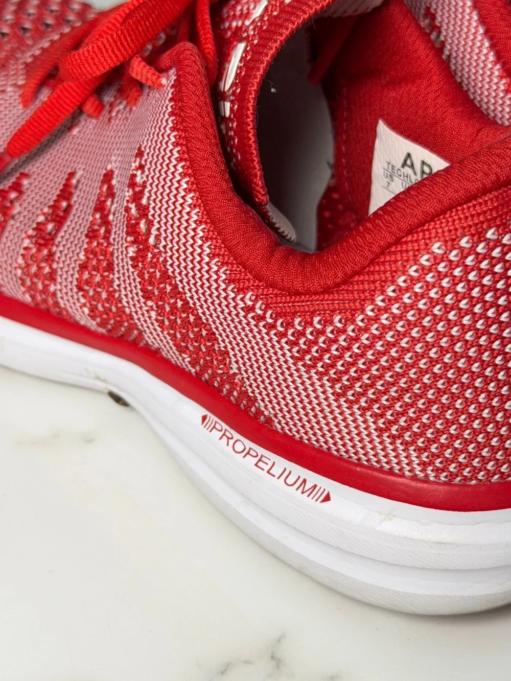 APL TechLoom Pro Red Knit Athletic Sneakers Women’s Size 7
